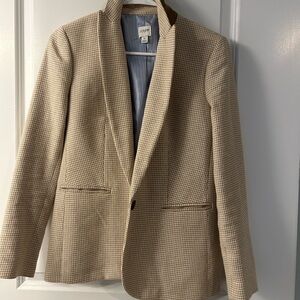 J. Crew Tan Houndstooth Blazer